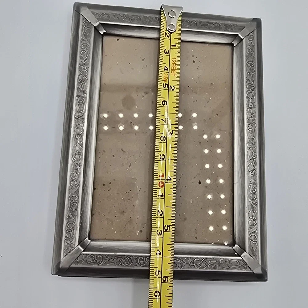 Metal Silver Scroll Standing Photo Picture Frame Detailed Etching‎ Vtg Style